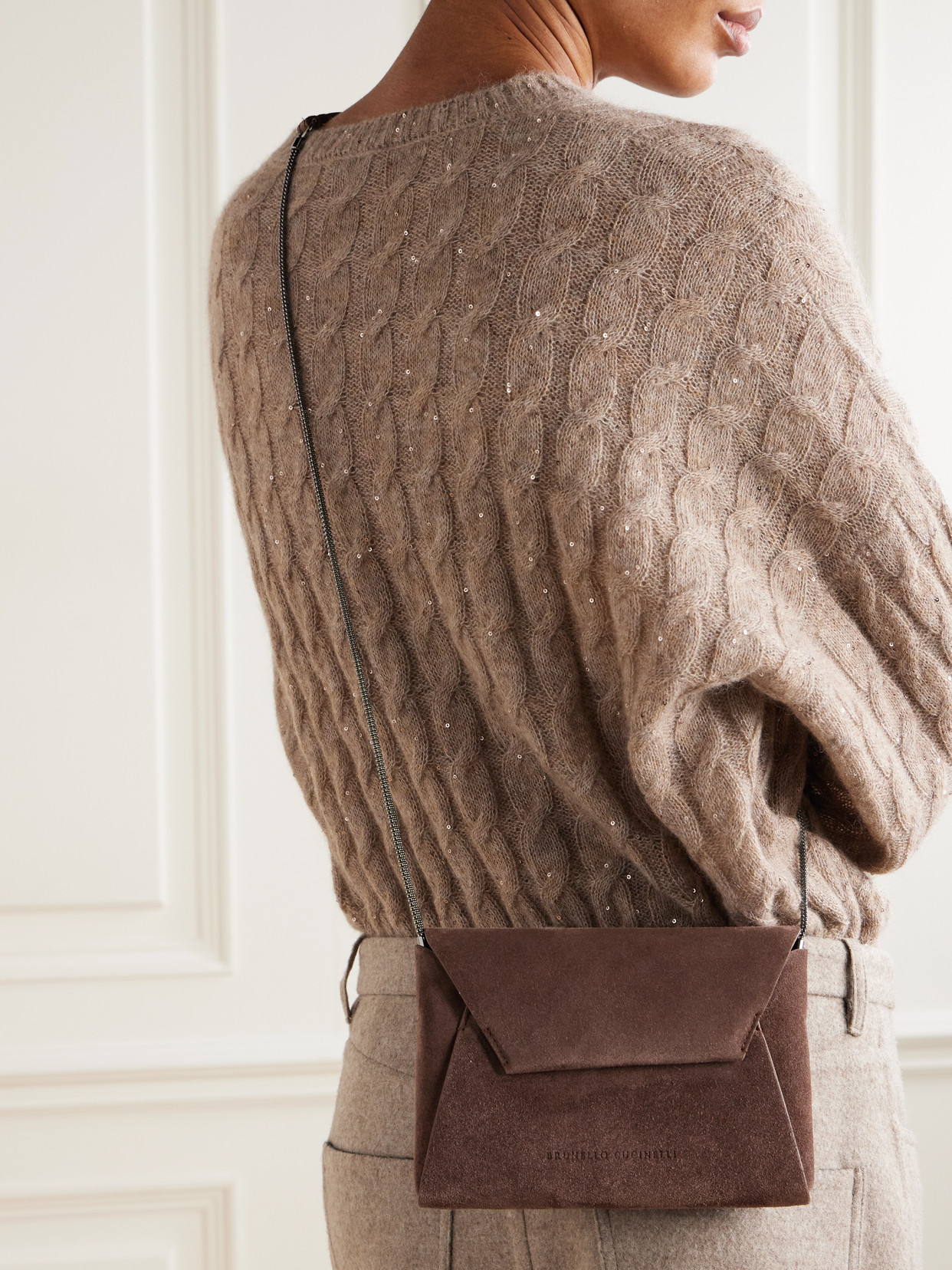 BRUNELLO CUCINELLI MINI SUEDE SHOULDER BAG