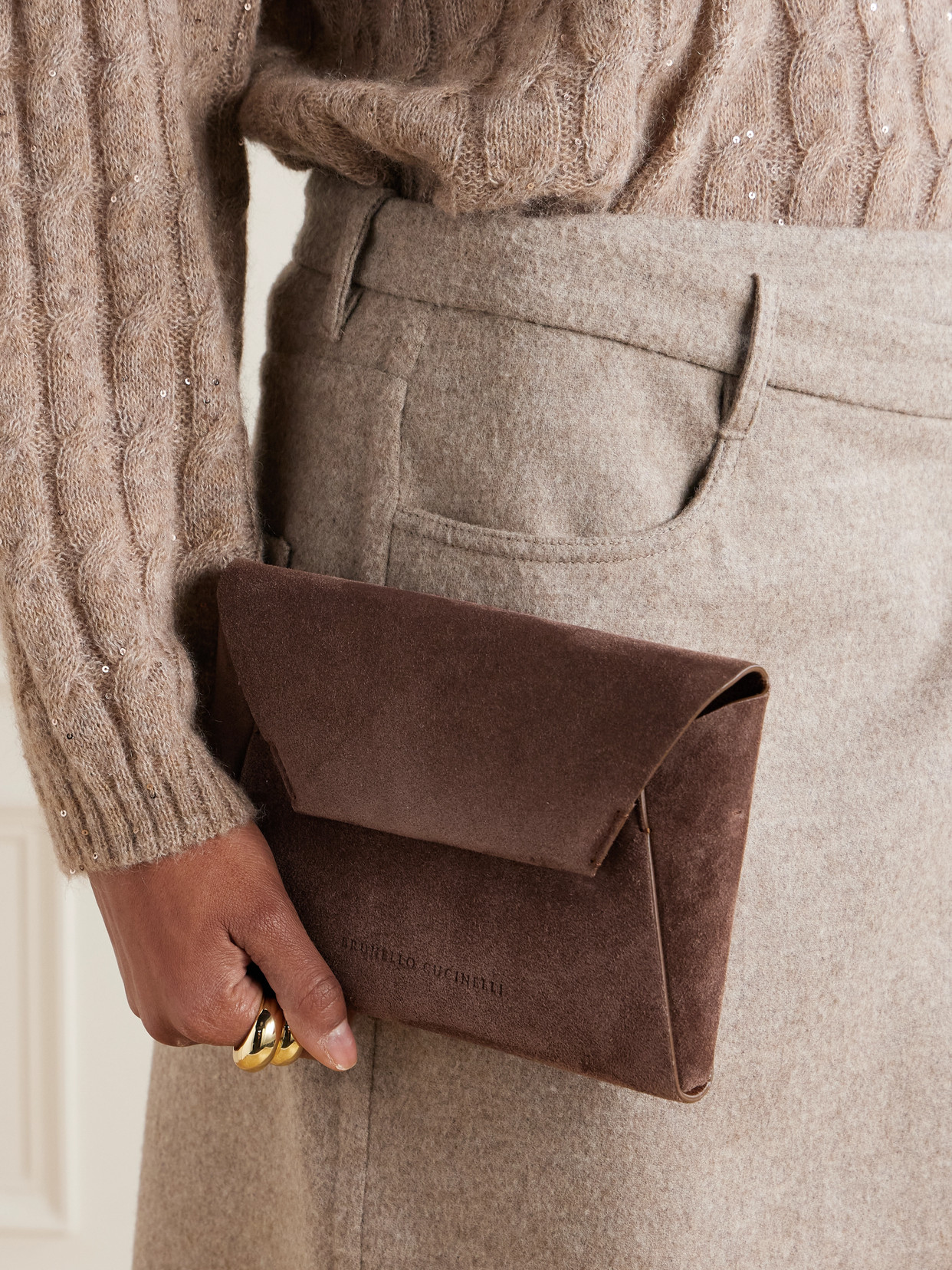 BRUNELLO CUCINELLI MINI SUEDE SHOULDER BAG
