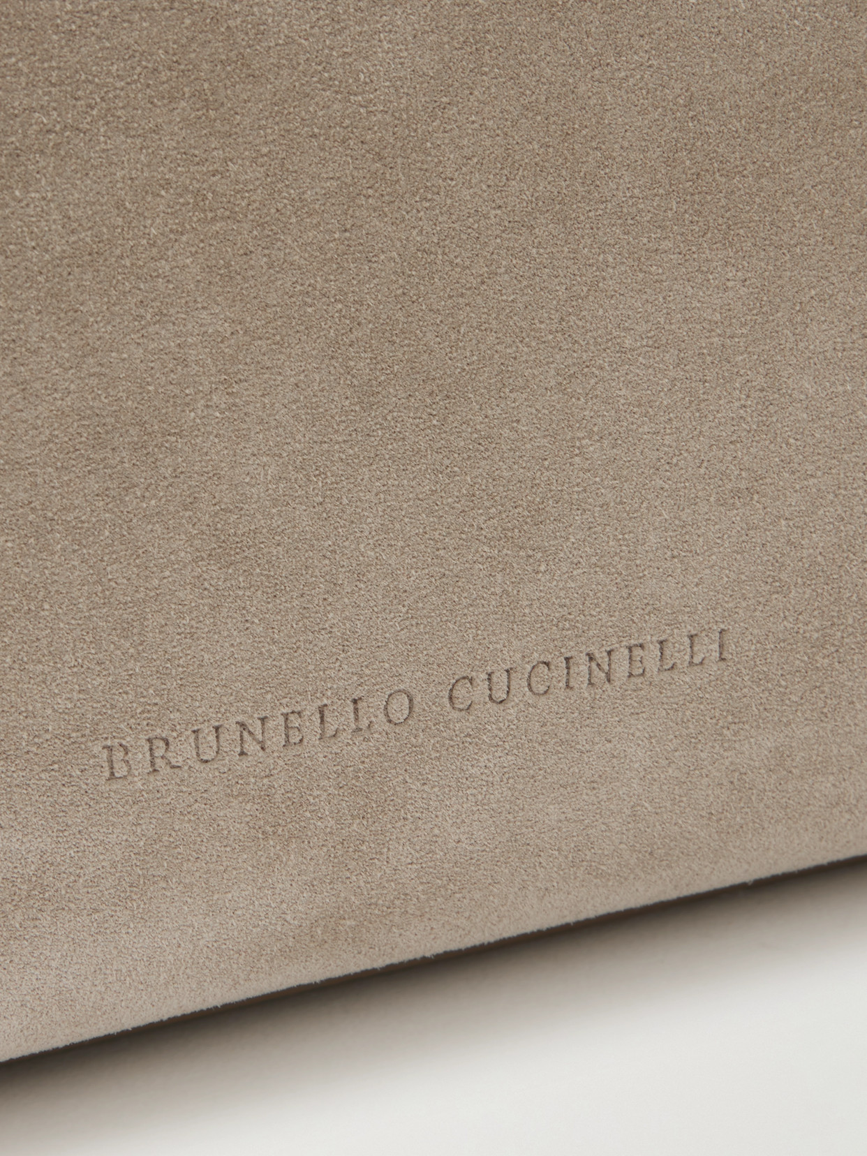 Brunello Cucinelli Bead-embellished Leather-trimmed Suede Clutch
