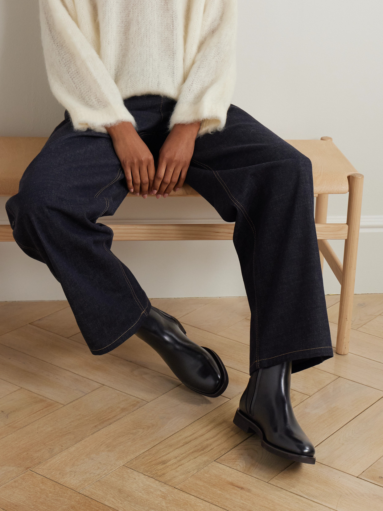 Brunello Cucinelli Bead-embellished Leather Chelsea Boots