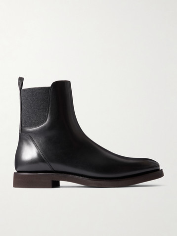 Brunello Cucinelli Bead-embellished leather Chelsea boots