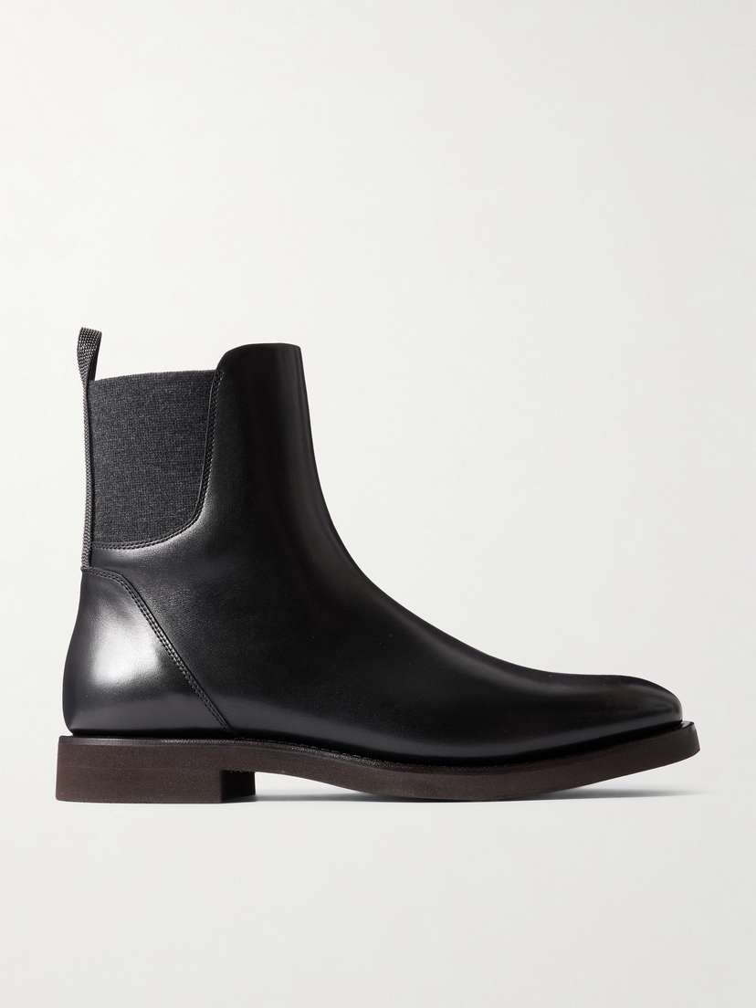 Brunello Cucinelli Bead-embellished Leather Chelsea Boots