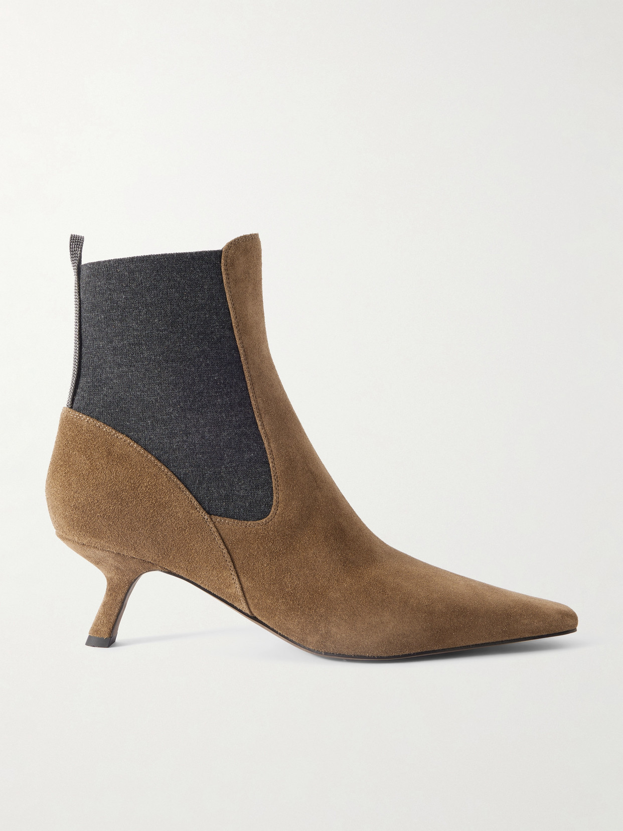 Brunello Cucinelli Suede Chelsea Boots In Brown