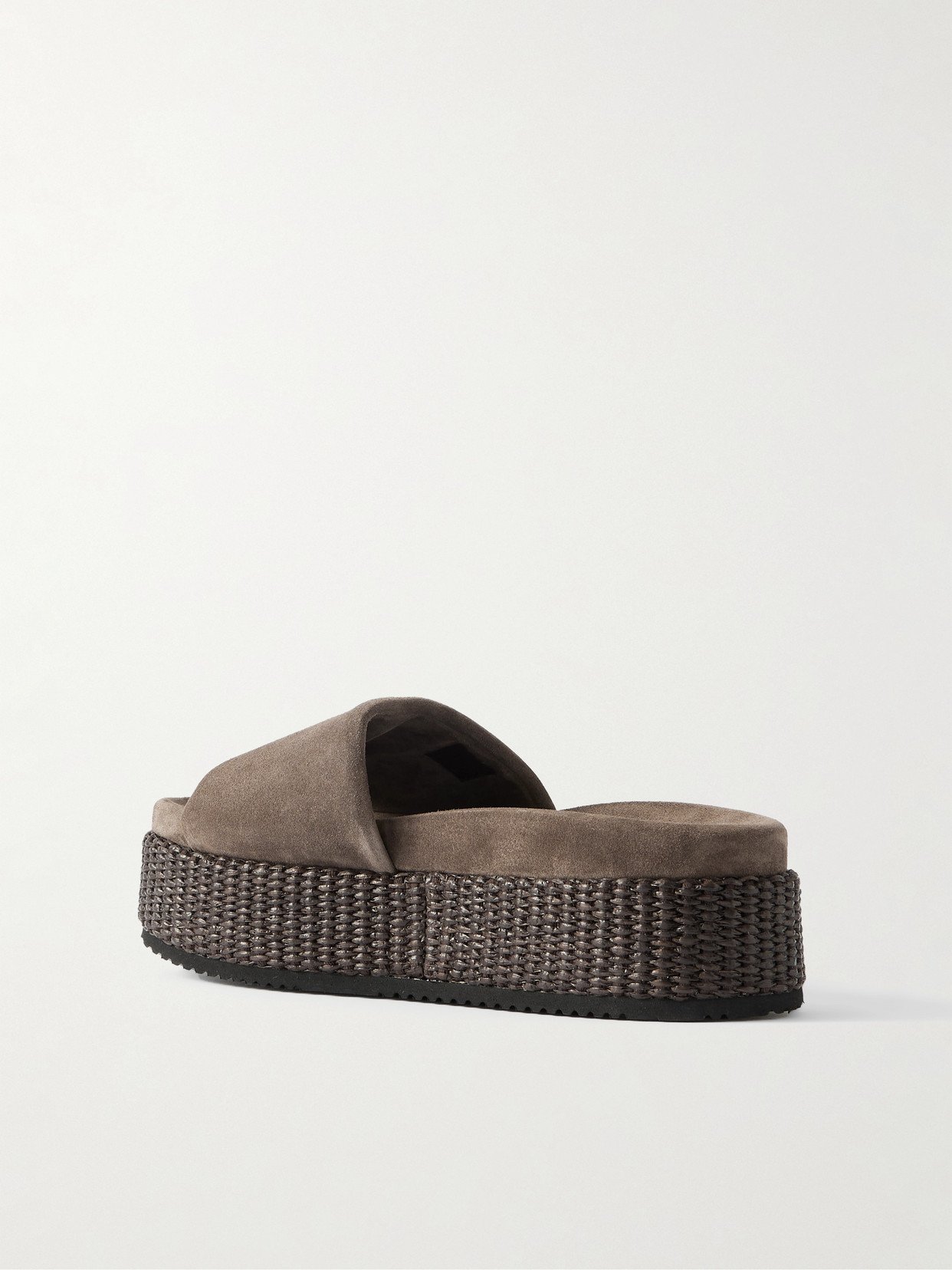 Brunello Cucinelli Suede Platform Espadrilles In Brown