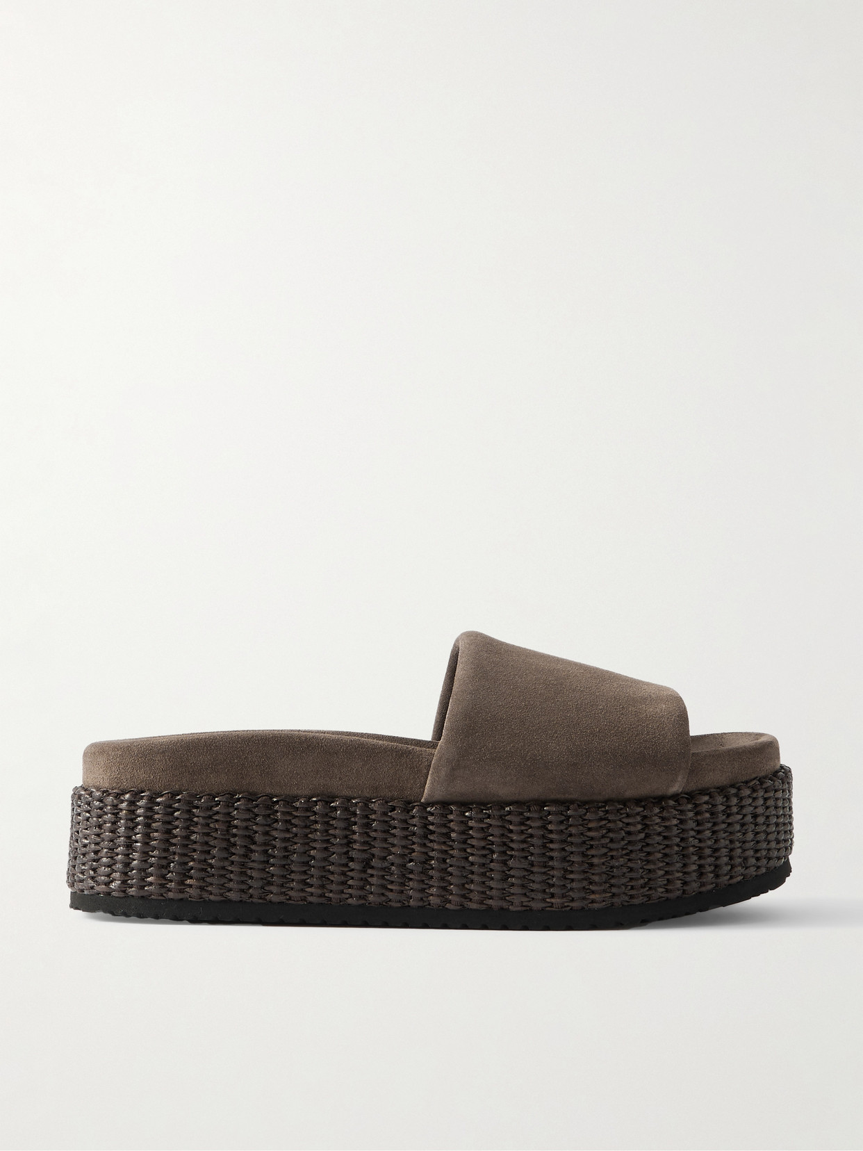 Brunello Cucinelli Suede Platform Espadrilles In Brown