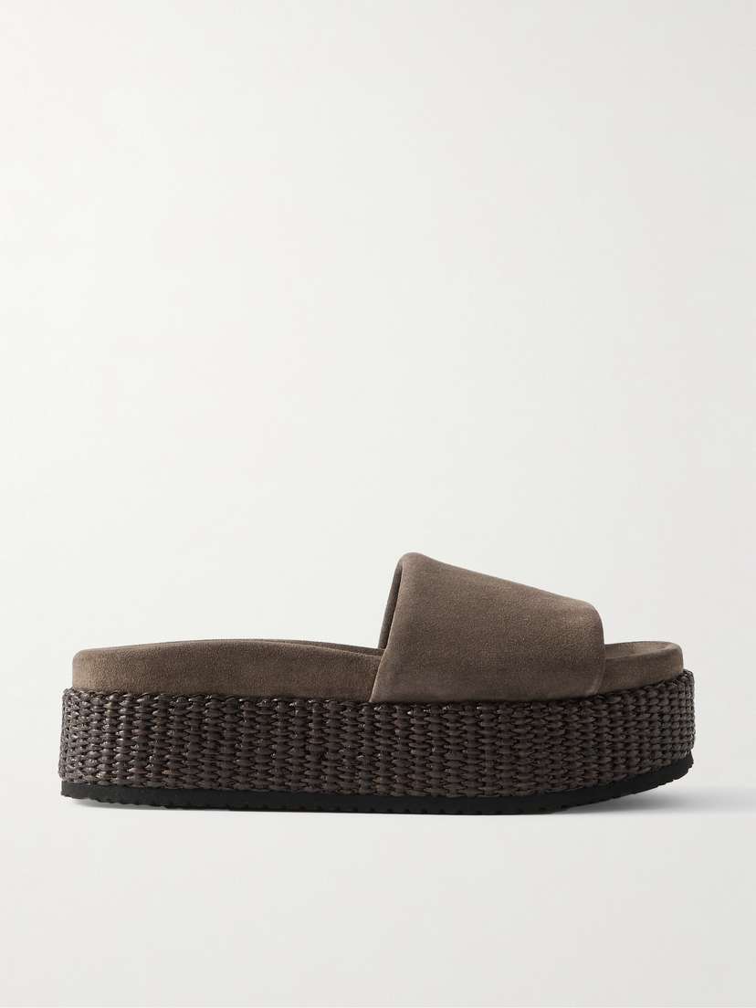 Brunello Cucinelli Suede Platform Espadrilles