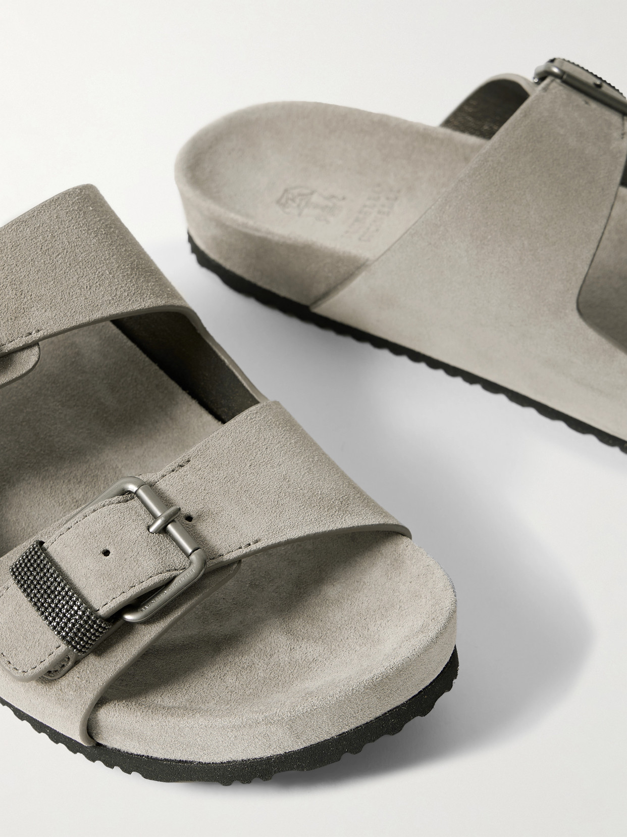 Brunello Cucinelli Bead-embellished Suede Sandals