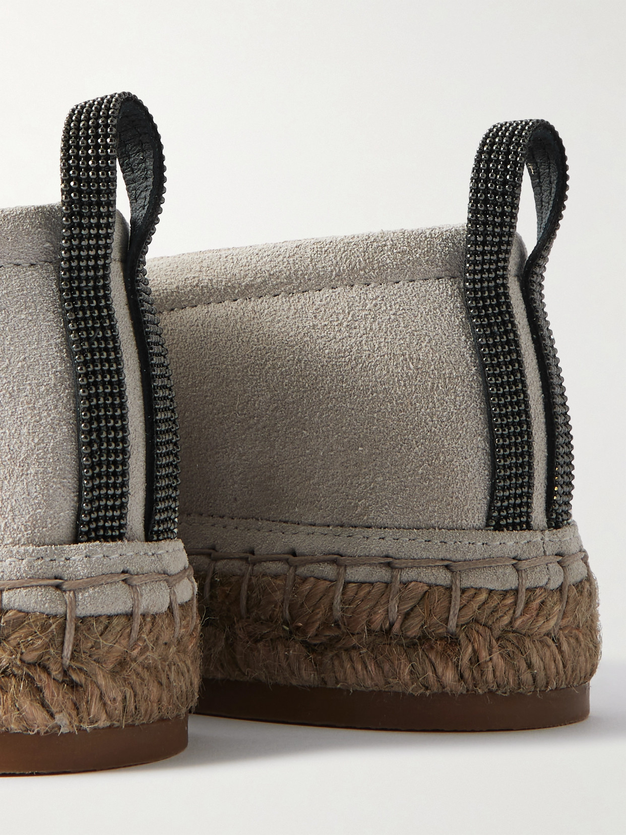 Brunello Cucinelli Bead-embellished Suede Espadrilles
