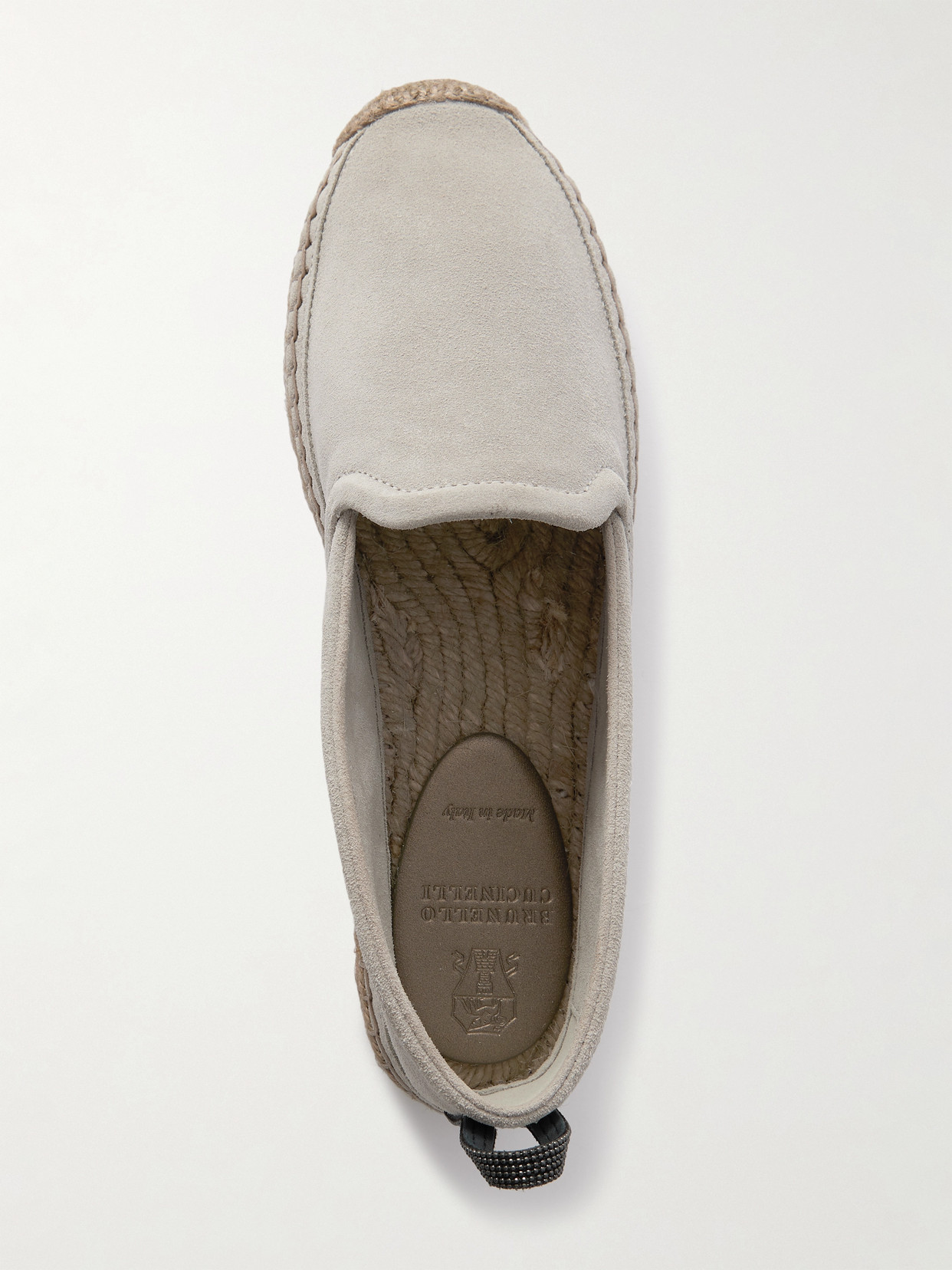 Brunello Cucinelli Bead-embellished Suede Espadrilles