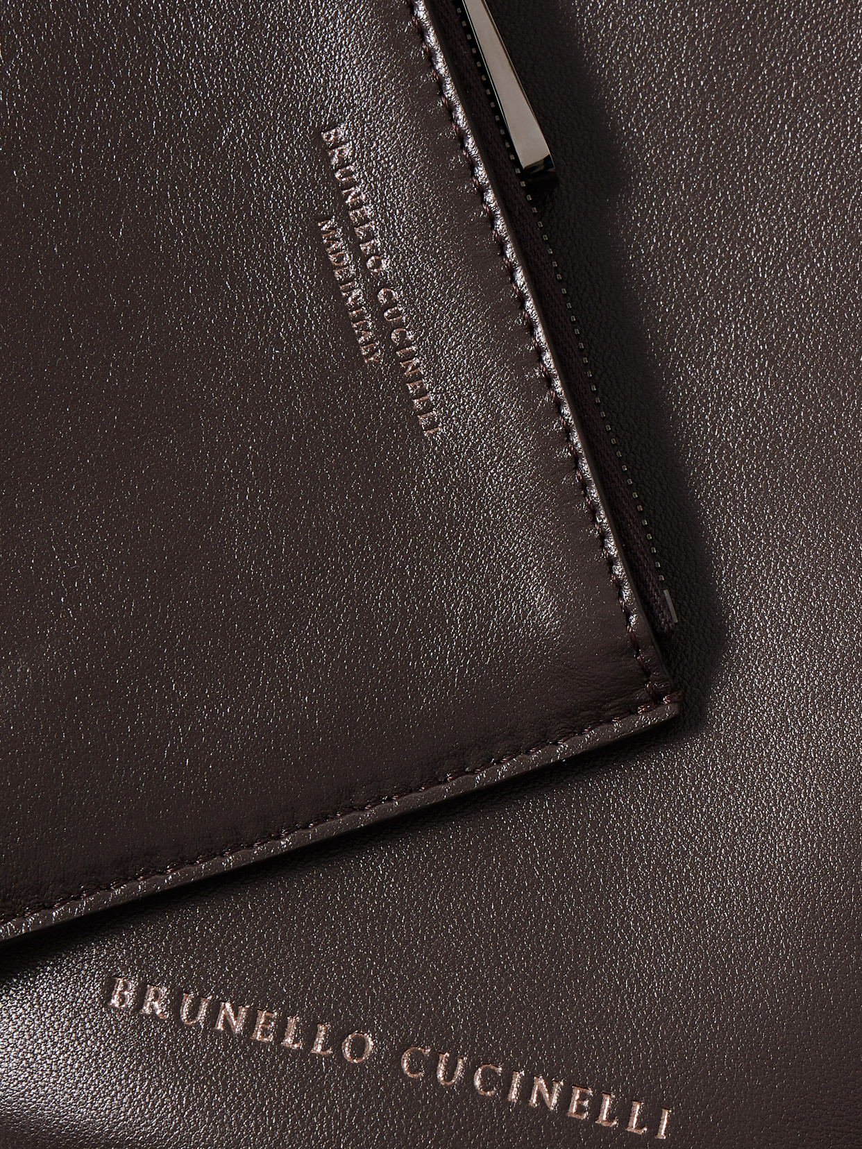 Brunello Cucinelli Bead-embellished Leather Shoulder Bag