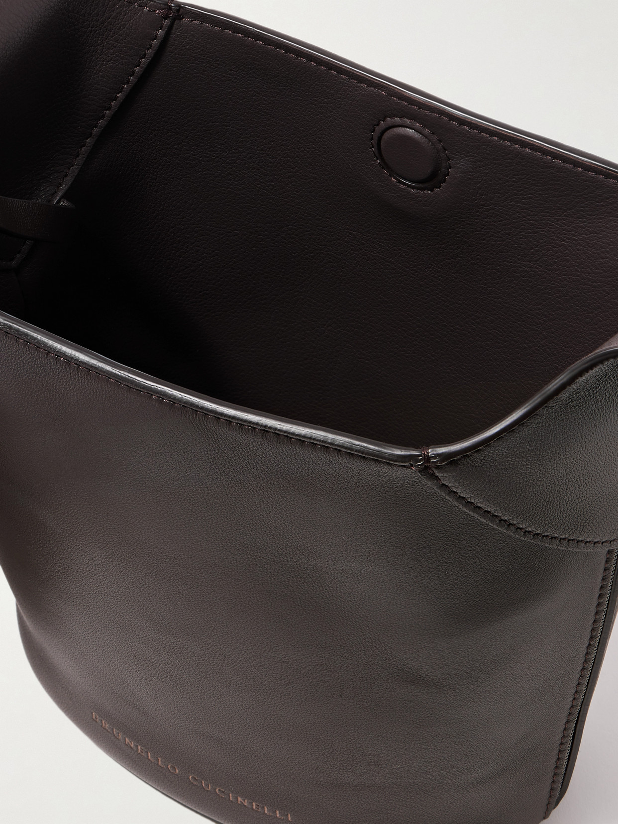 Brunello Cucinelli Bead-embellished Leather Shoulder Bag