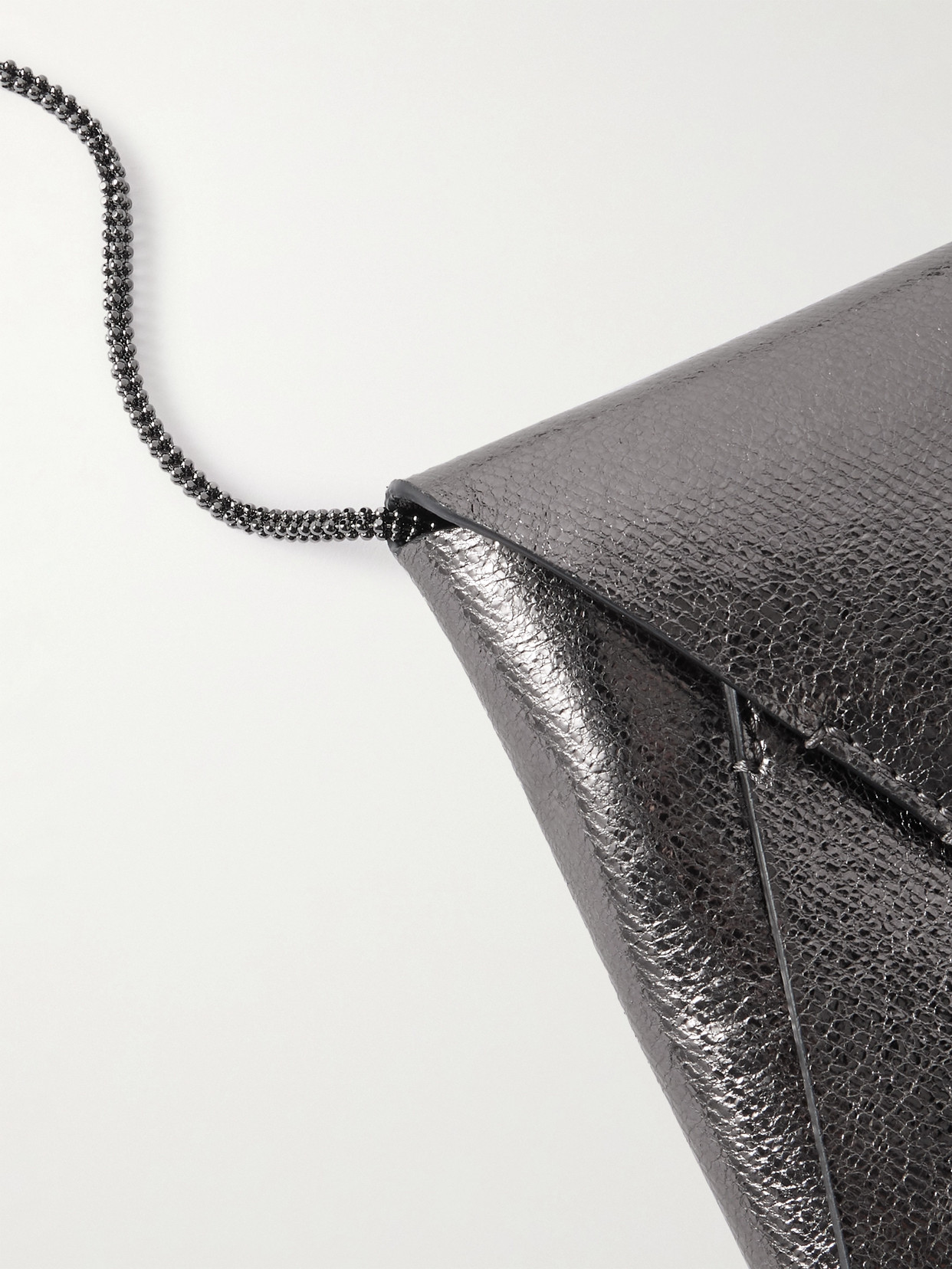 BRUNELLO CUCINELLI MINI METALLIC TEXTURED-LEATHER SHOULDER BAG
