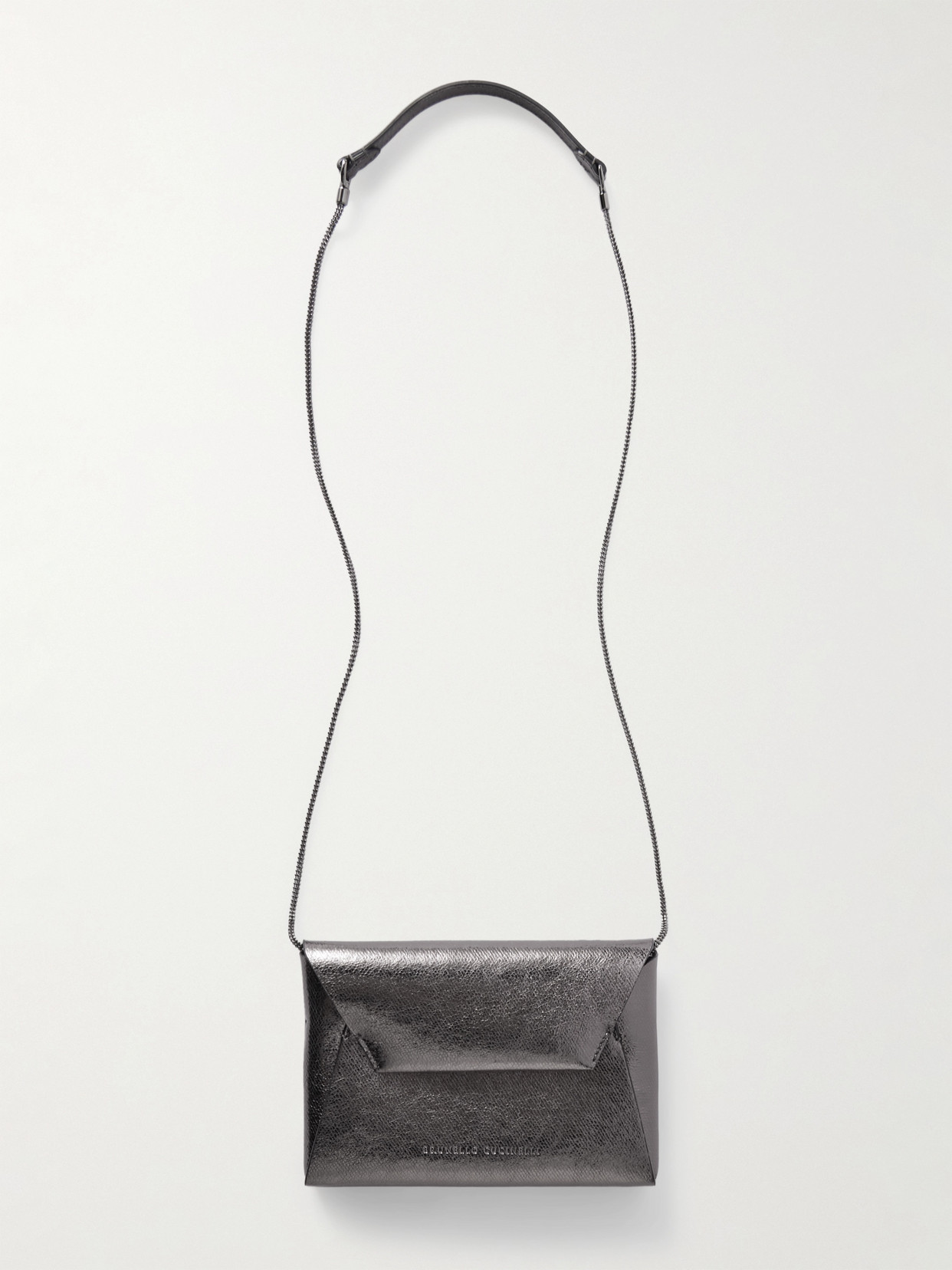 Brunello Cucinelli Mini Metallic Textured-leather Shoulder Bag