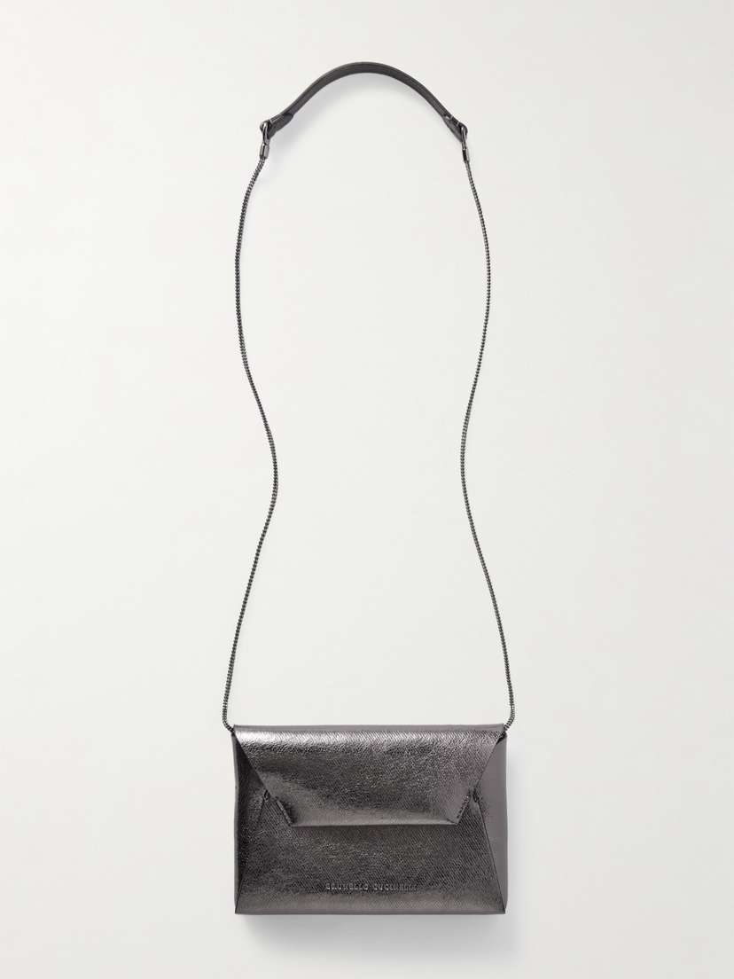 Brunello Cucinelli Mini Metallic Textured-leather Shoulder Bag
