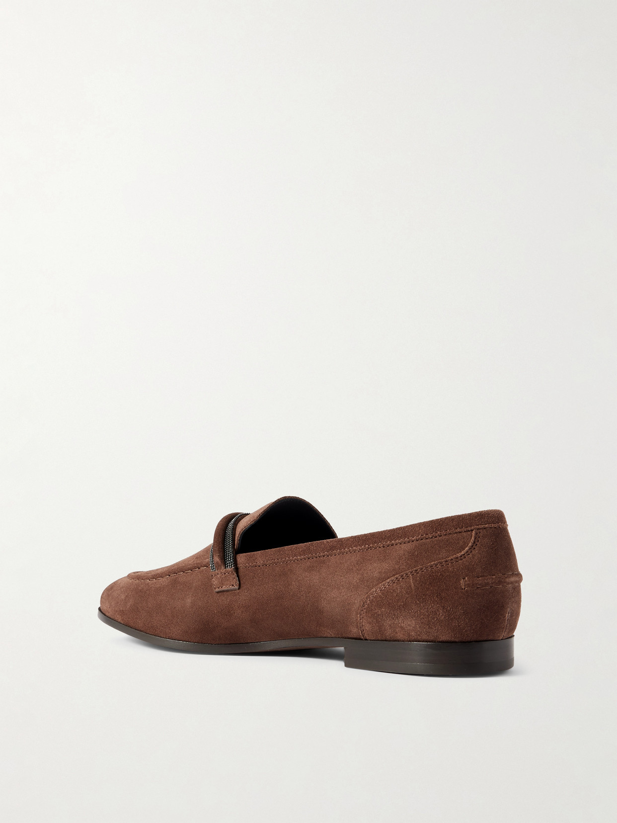Brunello Cucinelli Bead-embellished Suede Loafers