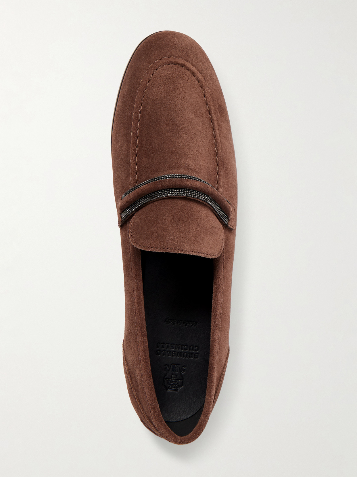 Brunello Cucinelli Bead-embellished Suede Loafers