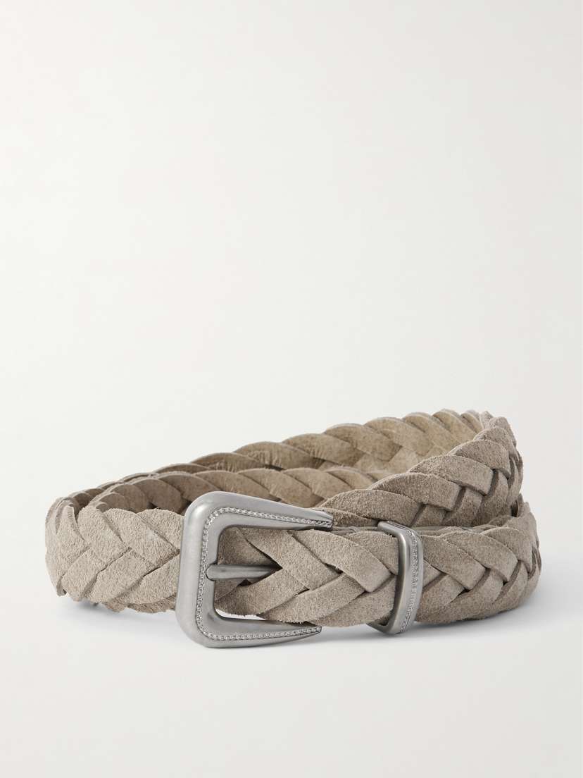 Brunello Cucinelli Cinta Woven uede Belt