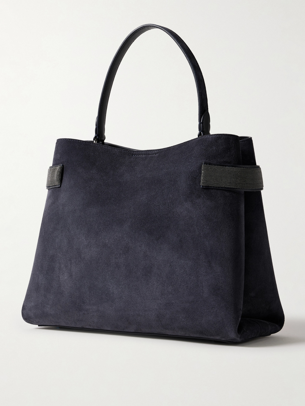 Brunello Cucinelli Bead-embellished Suede Shoulder Bag