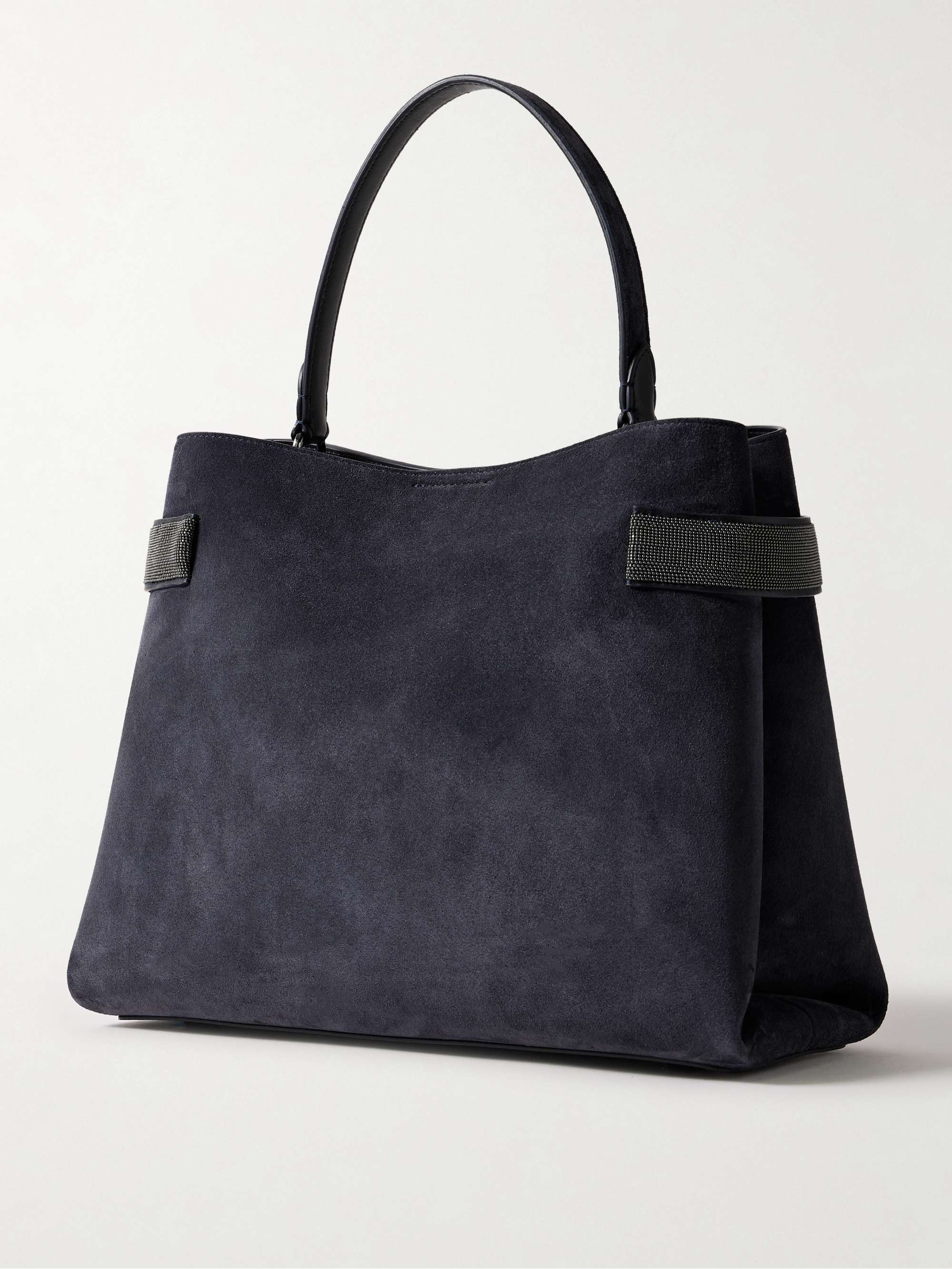 BRUNELLO CUCINELLI 비즈 장식 스웨이드 숄더 백