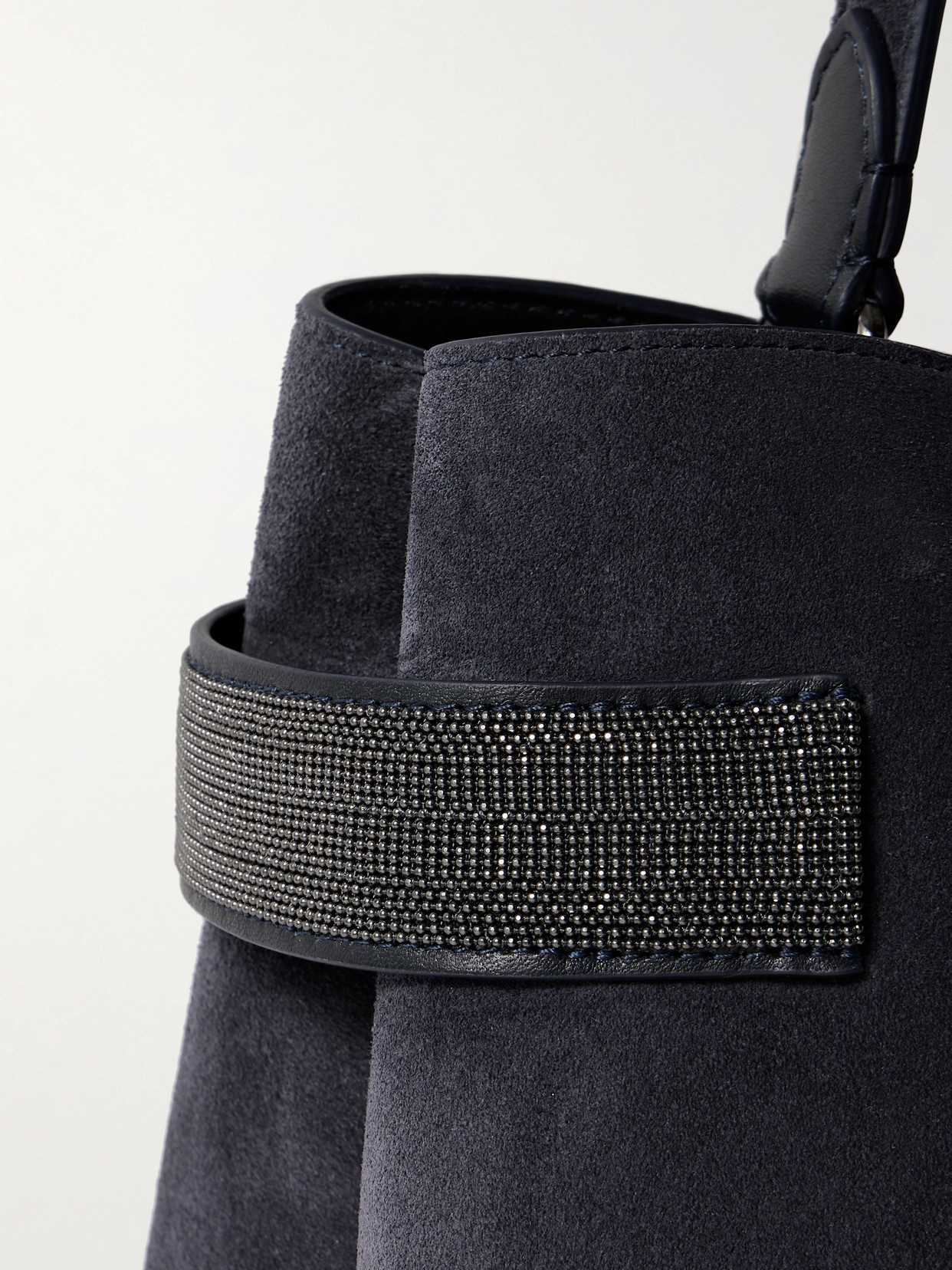 Brunello Cucinelli Bead-embellished Suede Shoulder Bag