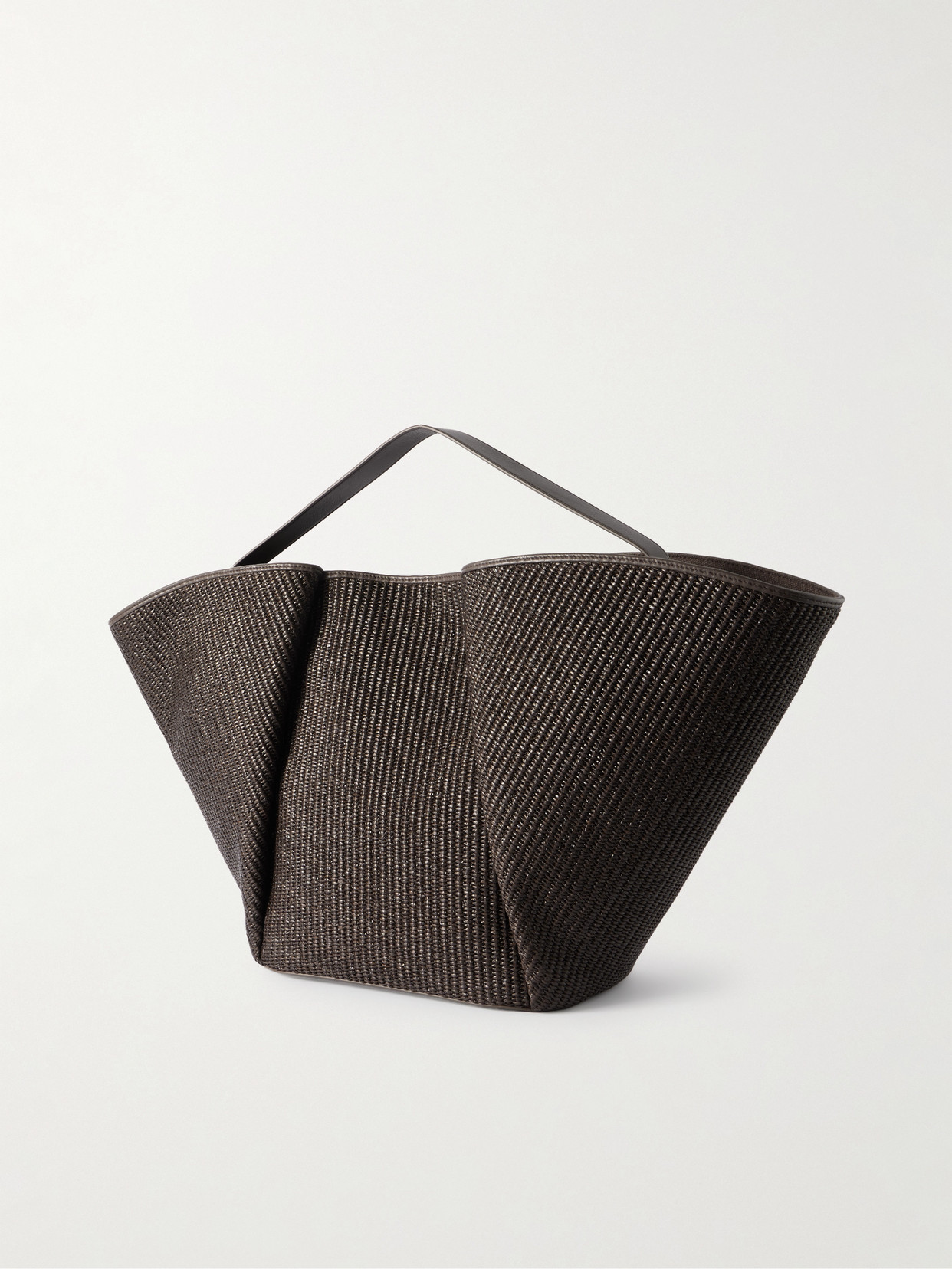 Brunello Cucinelli Leather-trimmed Raffia Tote