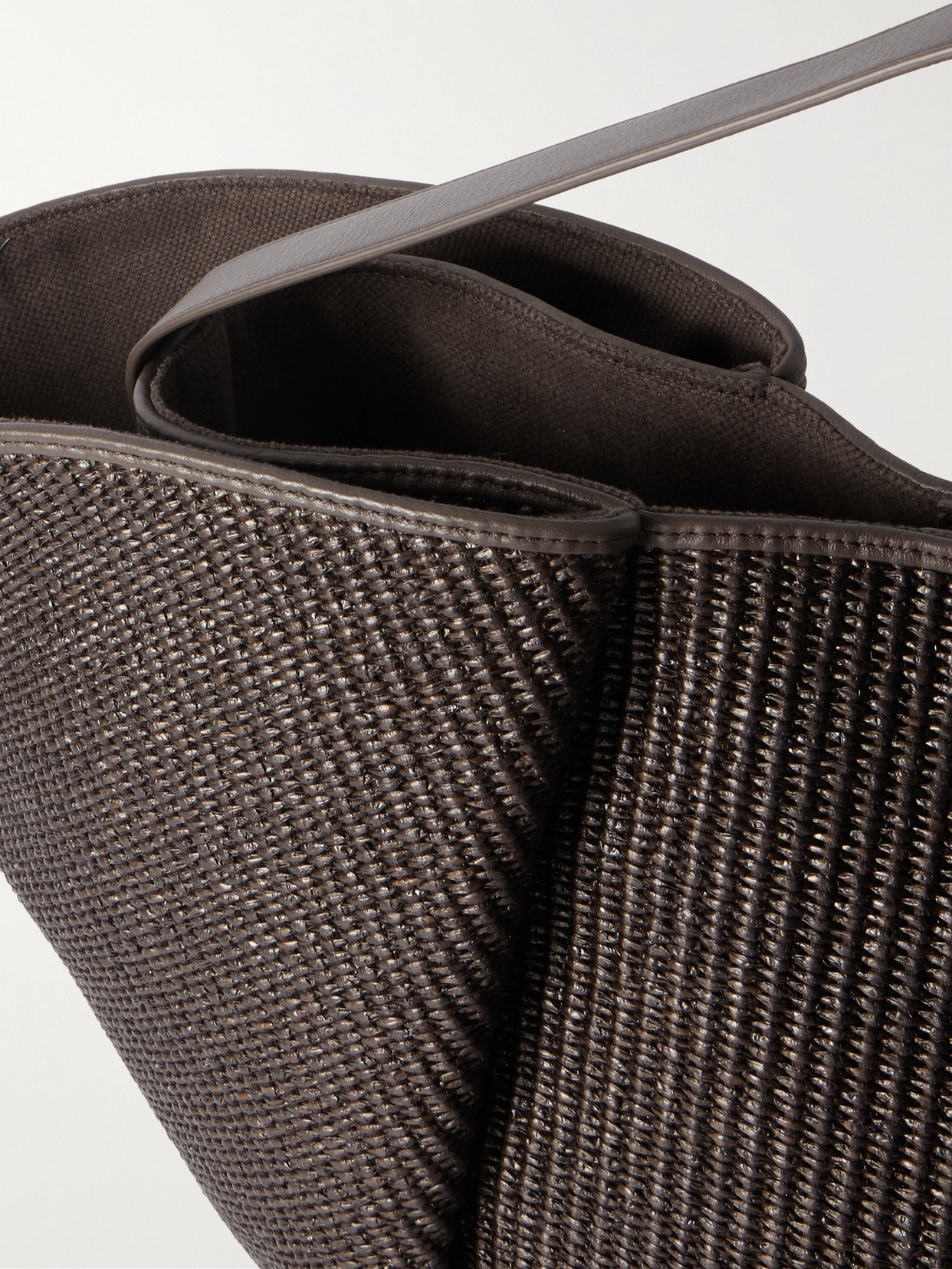 Brunello Cucinelli Leather-trimmed Raffia Tote