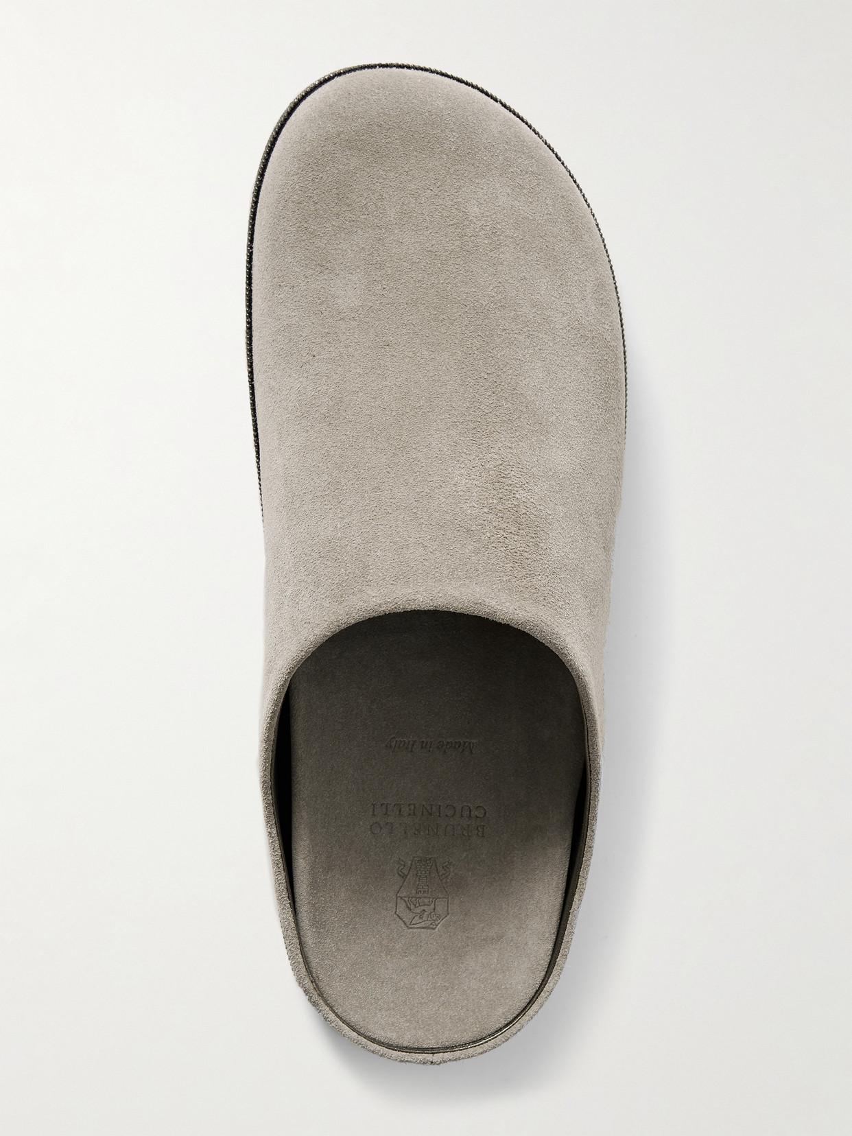 Brunello Cucinelli Bead-embellished Suede Mules