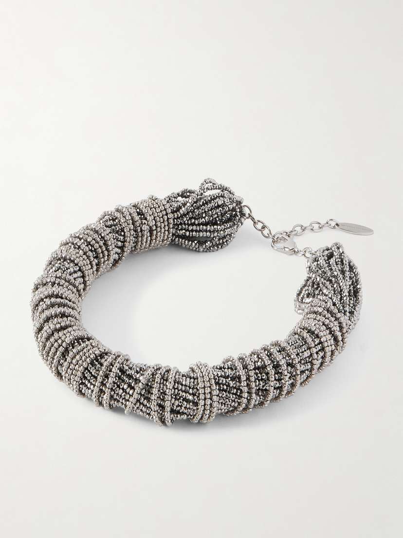 Brunello Cucinelli Beaded Silver Necklace
