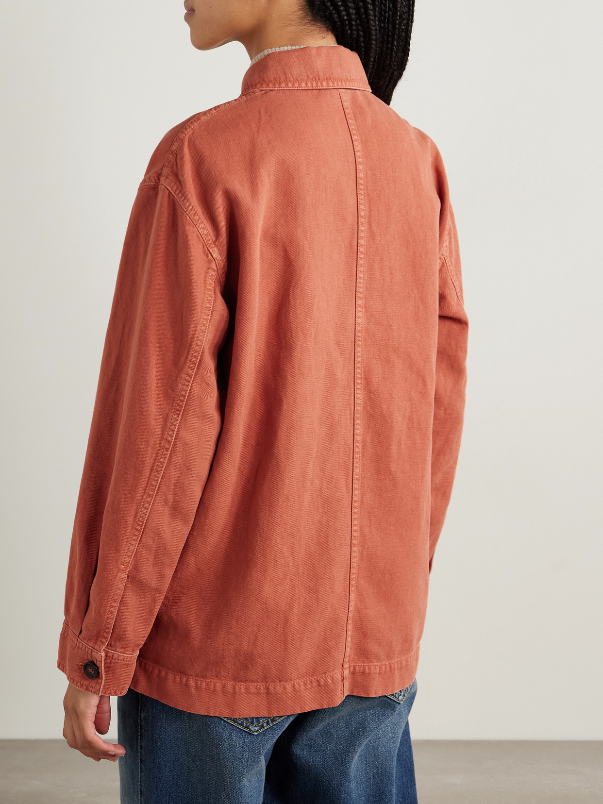 Brunello Cucinelli Cotton And Linen-blend Twill Jacket In Orange
