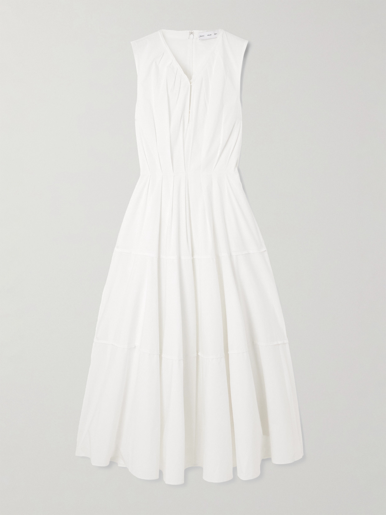 Proenza Schouler White Label Kailey Pleated Cotton-blend Poplin Midi Dress