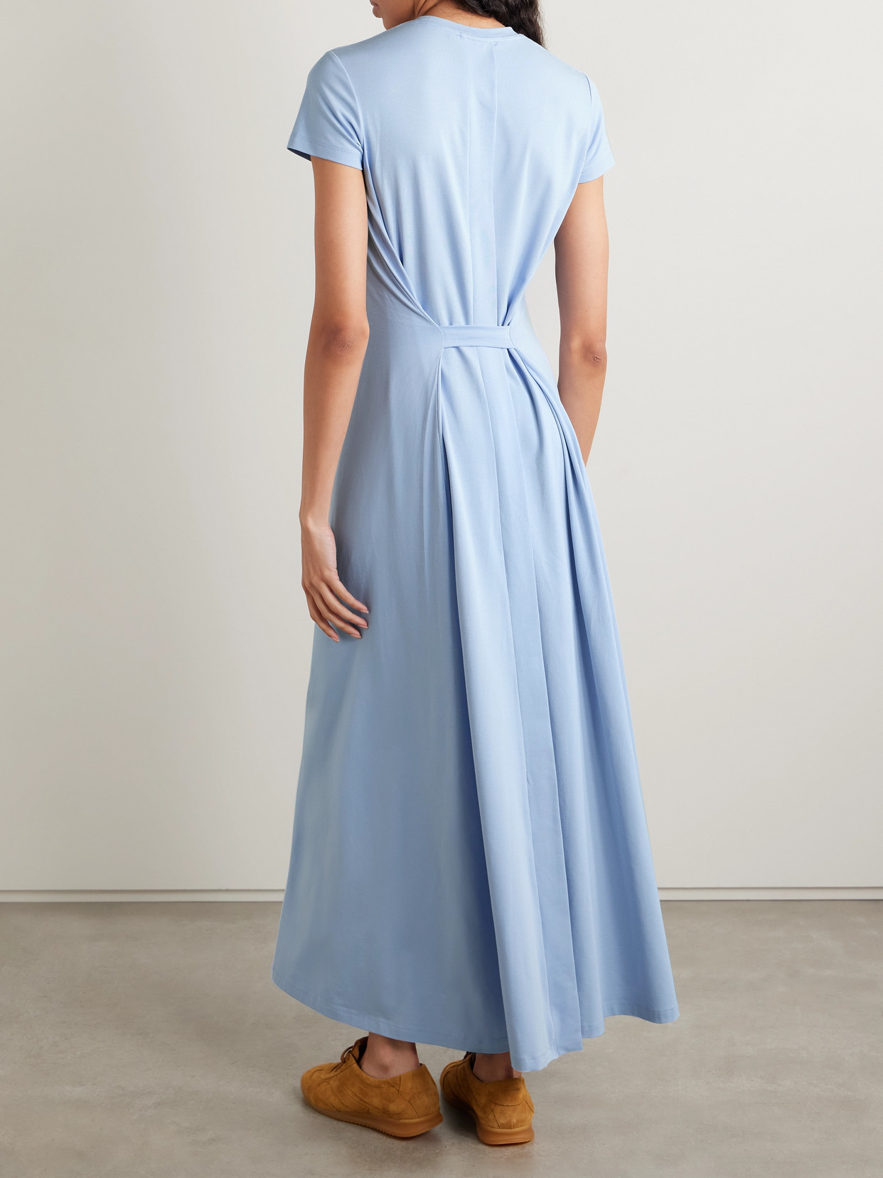 Proenza Schouler White Label Noelle Gathered Cotton-blend Jersey Maxi Dress