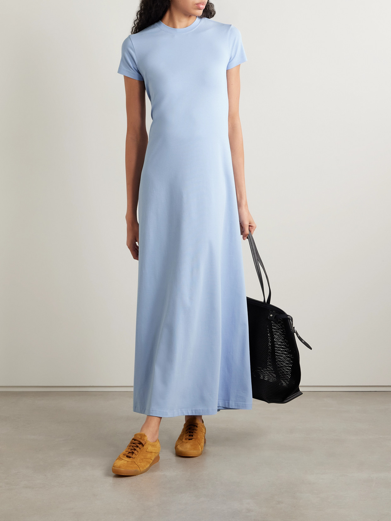 Proenza Schouler White Label Noelle Gathered Cotton-blend Jersey Maxi Dress