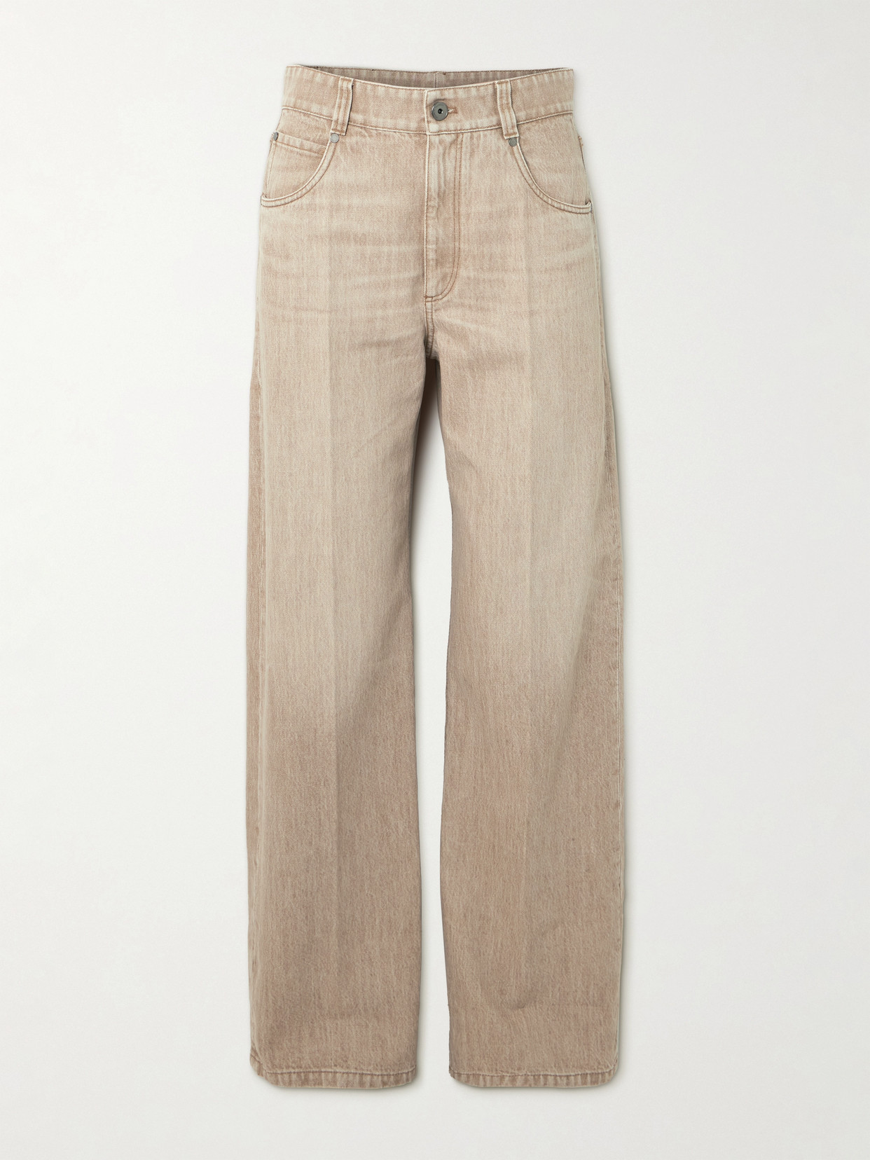 Brunello Cucinelli High-rise Wide-leg Jeans In Gray