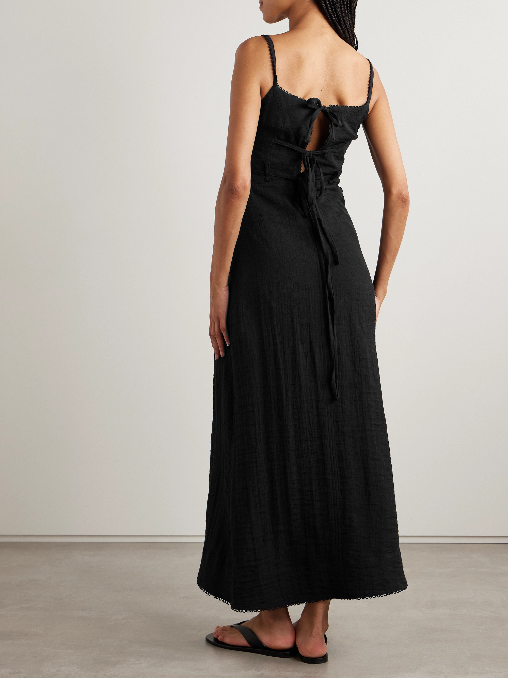 Proenza Schouler White Label Evelyn tie-back crinkled-voile maxi dress thumbnail