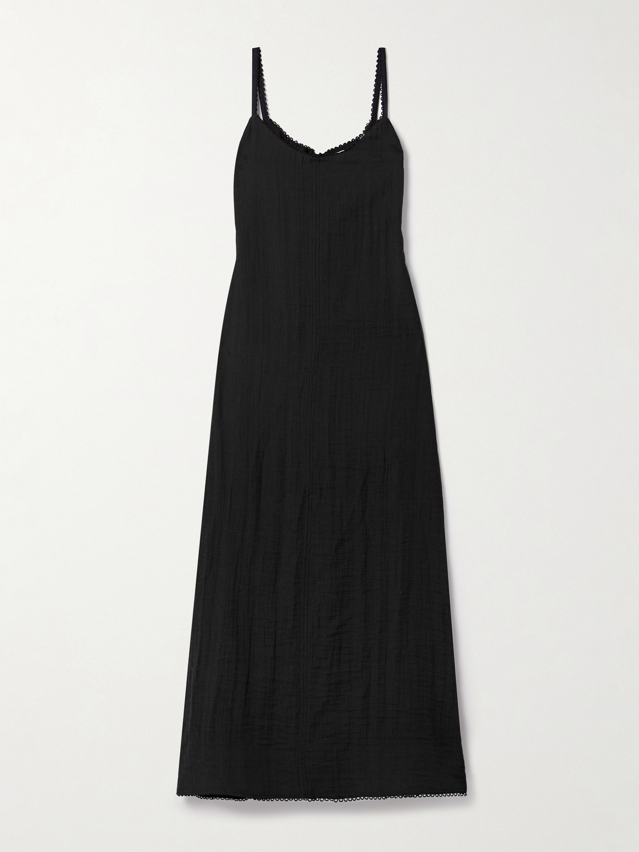 Proenza Schouler White Label Evelyn Tie-back Crinkled-voile Maxi Dress In Black