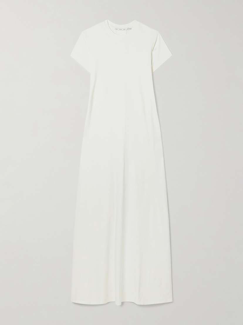 Proenza Schouler White Label Noelle Gathered Cotton-blend Jersey Midi Dress