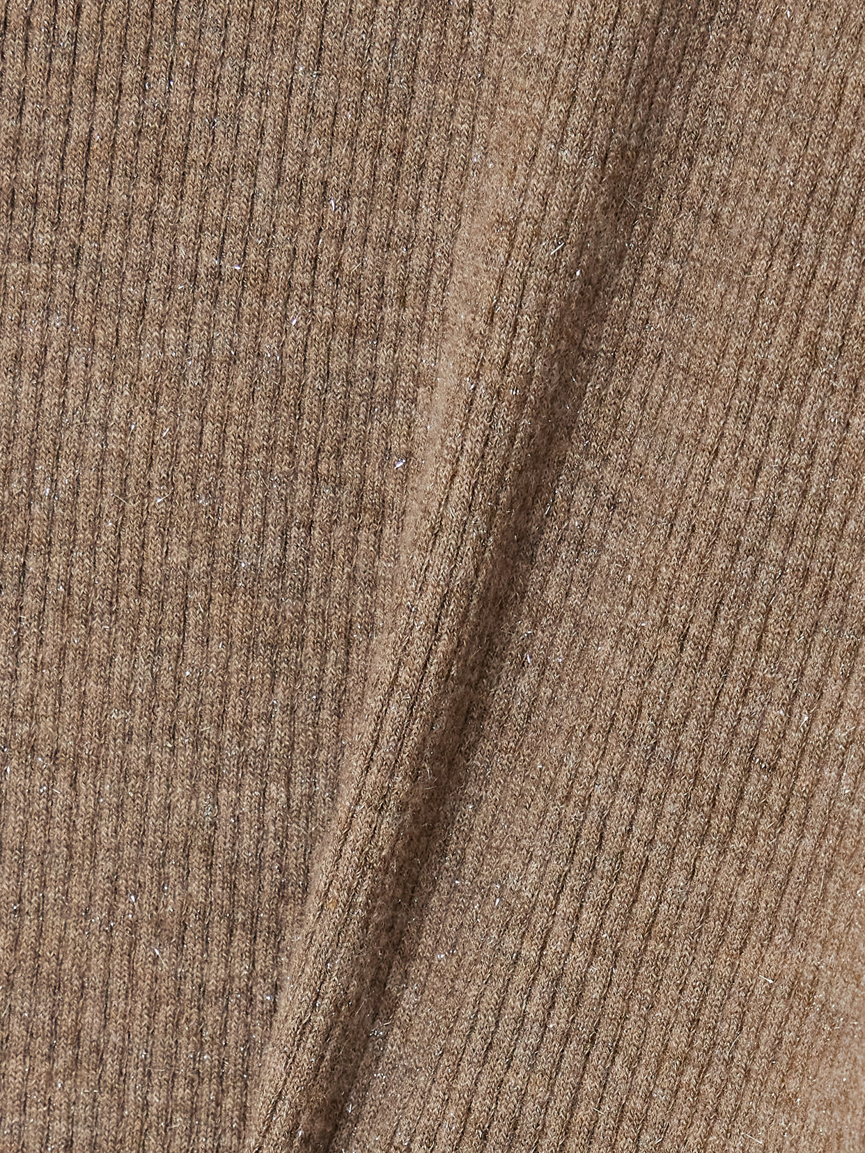 Brunello Cucinelli Metallic Ribbed-knit Turtleneck Tank In Brown