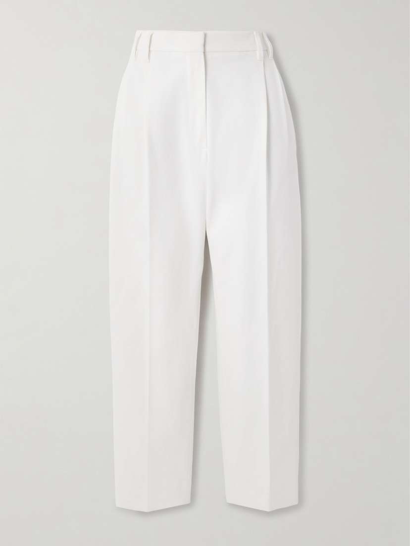 Brunello Cucinelli — Pleated cotton-blend twill tapered pants