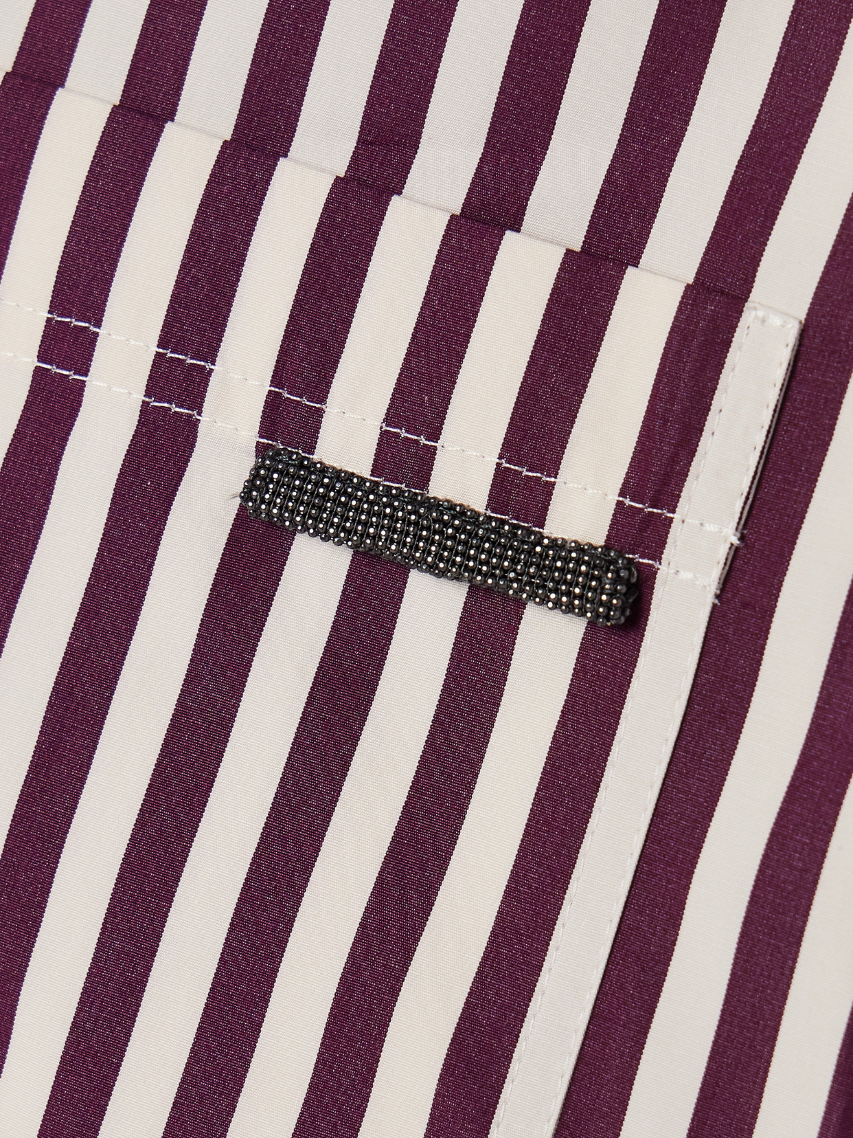 Brunello Cucinelli Bead-embellished Striped Cotton-sateen Shirt In Multi