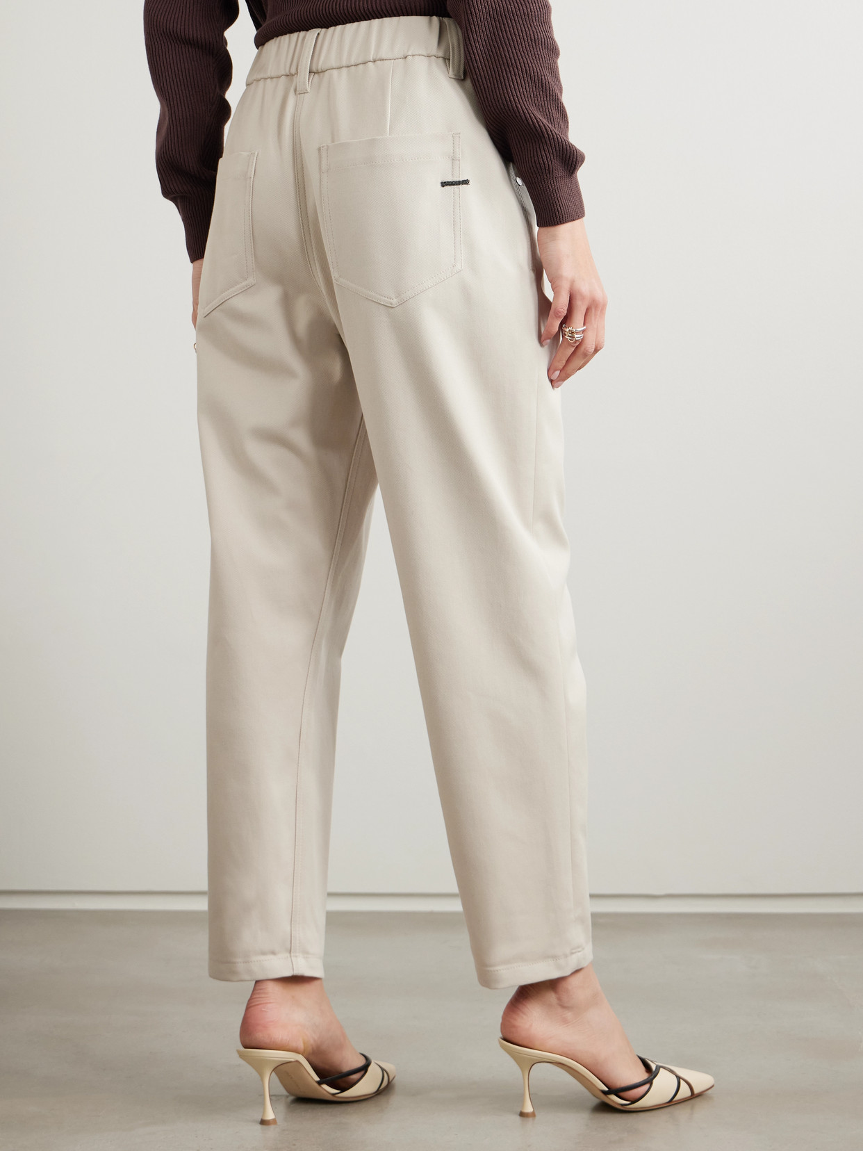 Brunello Cucinelli Cotton-blend Twill Tapered Pants