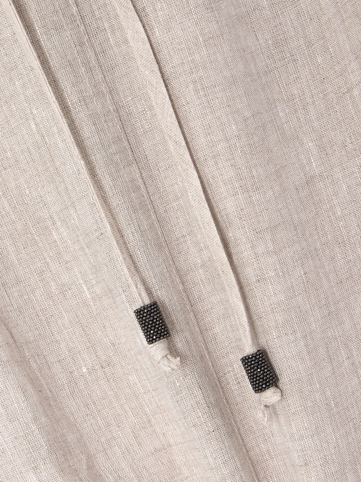 Shop Brunello Cucinelli Bead-embellished Linen Midi Skirt