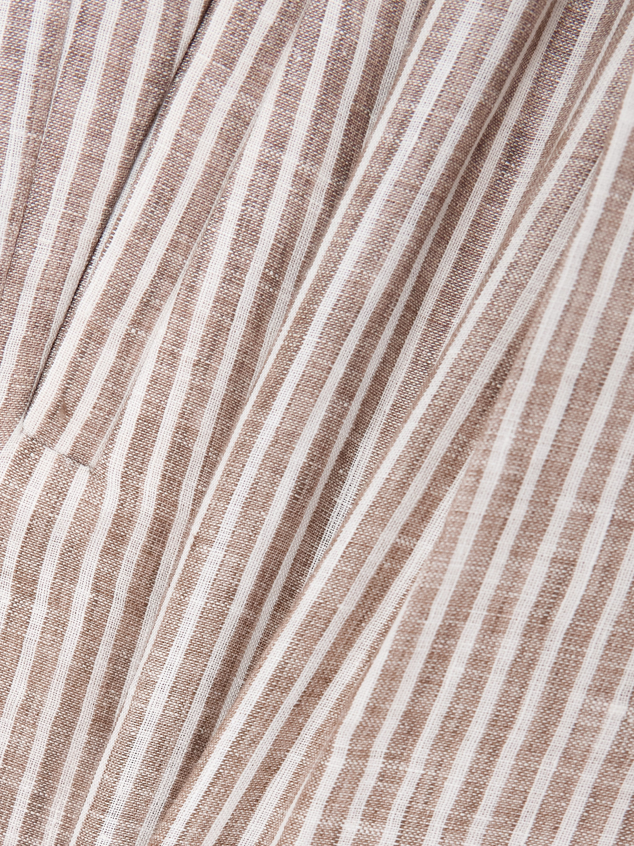 Brunello Cucinelli Striped Linen Shorts In Neutral