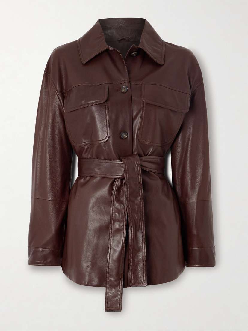 Brunello Cucinelli Belted Leather Jacket