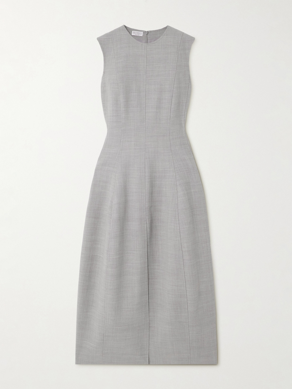 Brunello Cucinelli Paneled Wool Midi Dress