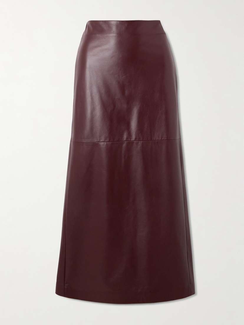 Brunello Cucinelli Paneled Leather Maxi Skirt