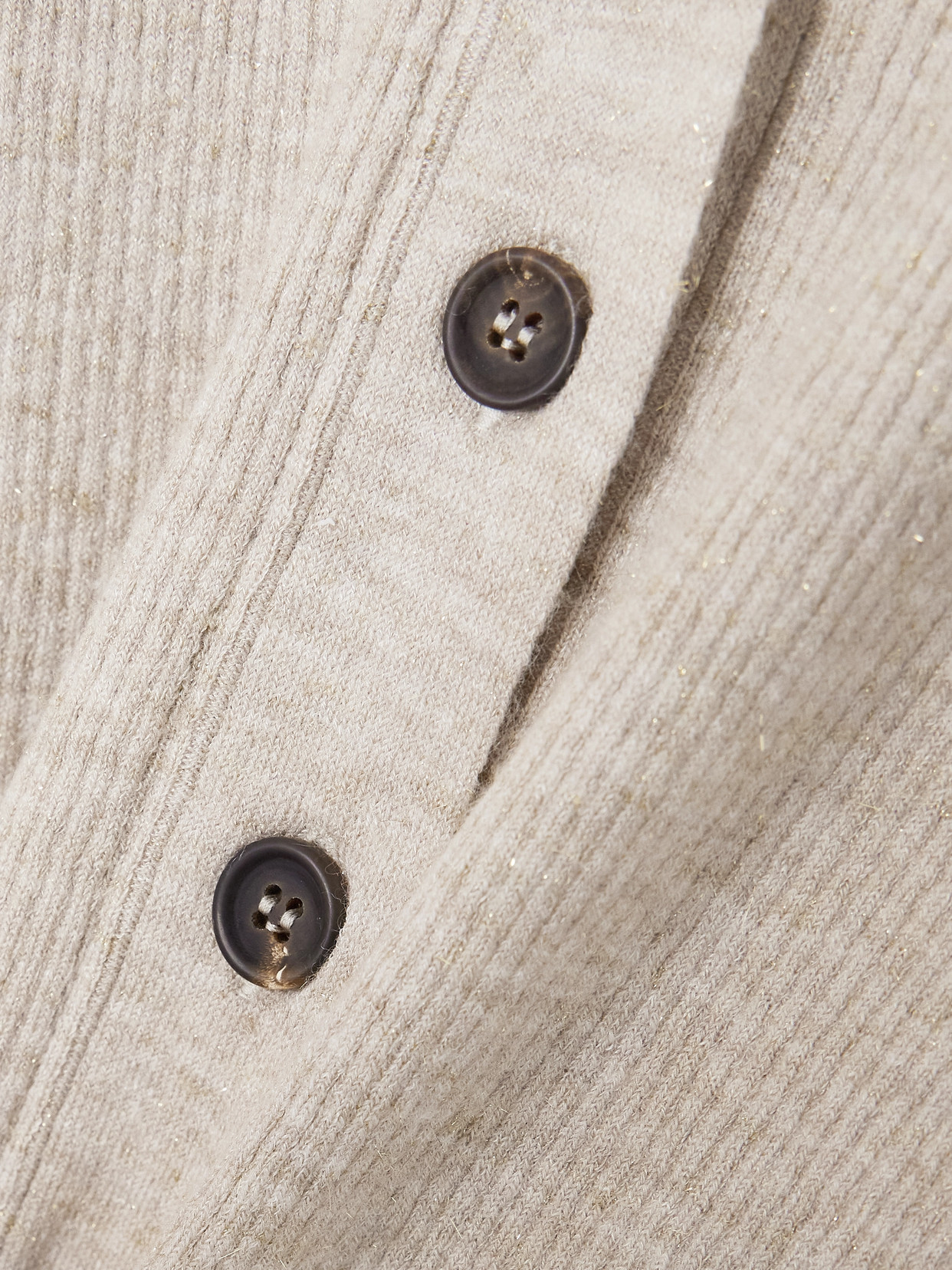 Brunello Cucinelli Plunging V-neck Sweater With Sequin Embellishments In Neutrals