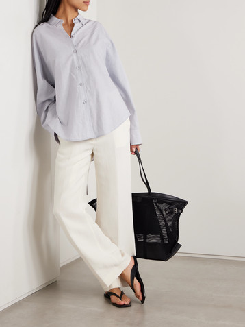 Proenza Schouler White Label Caroline striped cotton and linen-blend Oxford shirt