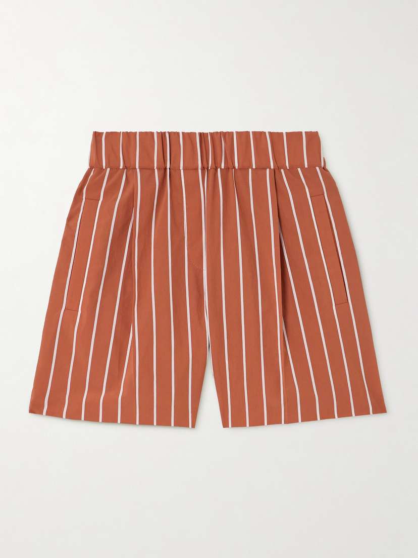 Brunello Cucinelli Striped Cotton-blend Poplin Shorts