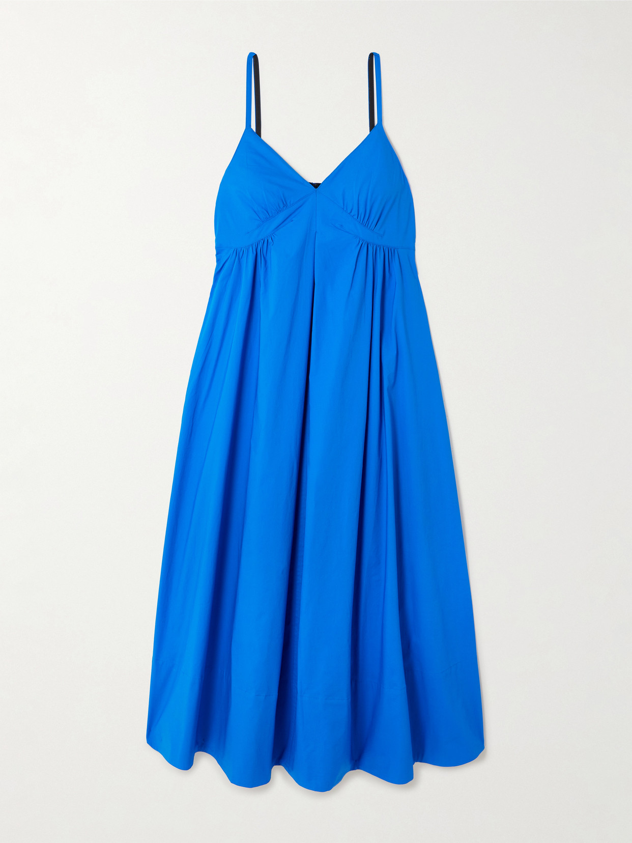 Proenza Schouler White Label Barker Gathered Cotton-blend Poplin Midi Dress