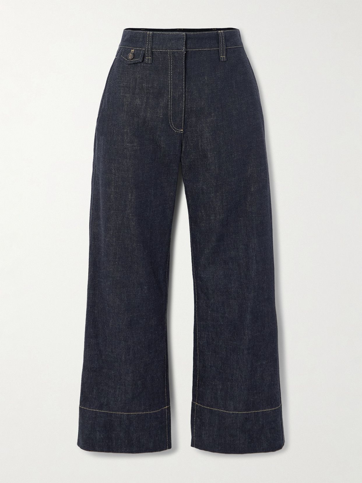 Brunello Cucinelli Cropped Mid-rise Wide-leg Jeans
